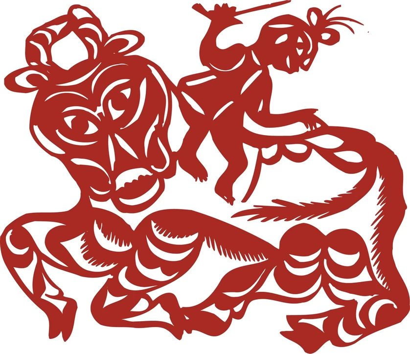 中国风中式传统喜庆民俗人物动物窗花剪纸插画边框AI矢量PNG素材【2295】